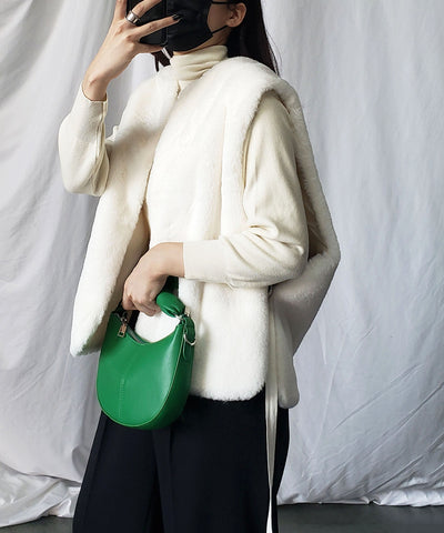 スムースタッチサイドスリットフェイクファーベスト