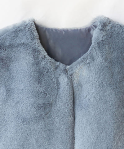 スムースタッチサイドスリットフェイクファーベスト