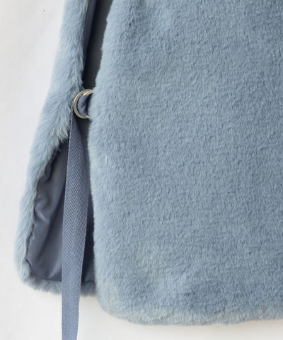 スムースタッチサイドスリットフェイクファーベスト