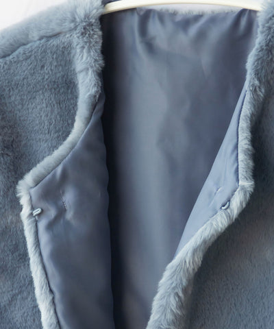 スムースタッチサイドスリットフェイクファーベスト