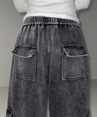 ピグメントヴィンテージヘビーワイドカーゴスウェットパンツ ／ pigment vintage heavy wide cargo sweatpants