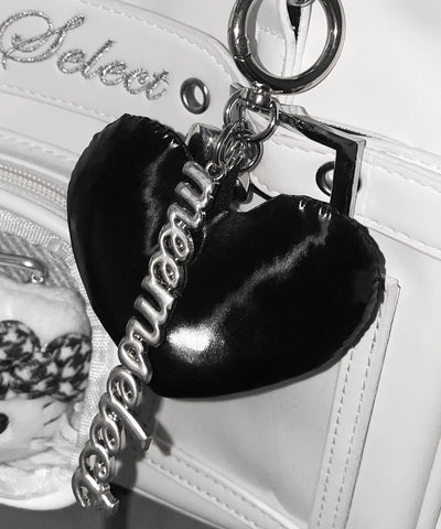 メタルロゴブラックハートチャーム ／ Metal logo black heart charm