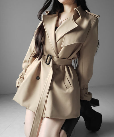 ウエストマークレディミドルトレンチコート ／ waistmark lady middle trench coat