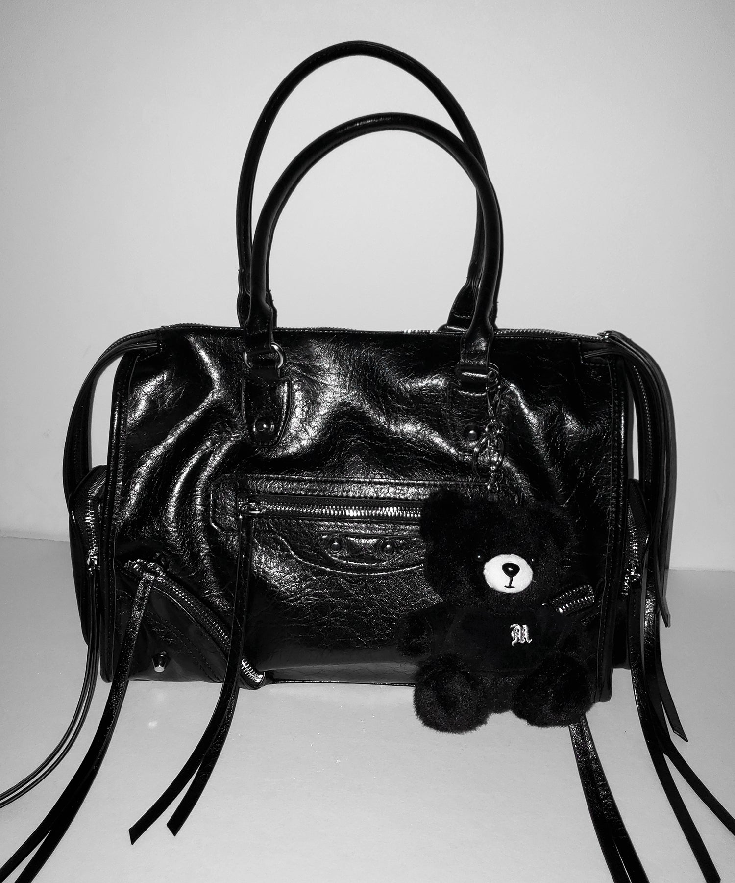 【 ショルダーストラップ付き２WAY 】アウトポケットヴィンテージダブルジップボストンショルダーバッグ ／out pocket vintage double zip boston shoulder bag