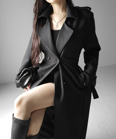 ウエストマークレディロングトレンチコート ／ waistmark lady long trench coat