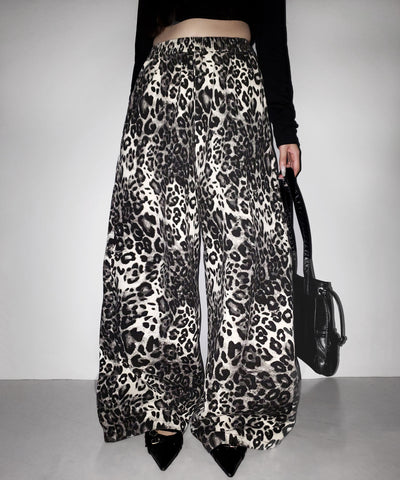 【 ２color 】ヴィンテージライクレオパードツイルワイドパンツ ／ vintage like leopard twill wide pants