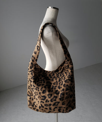 【 ２color 】レオパードワンハンドルショルダートートバッグ ／ leopard onehandle shoulder tote bag