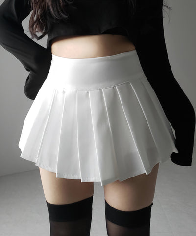 【 ２color 】プリーツマイクロミニスカパン ／ pleated micro mini skirt pants