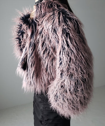 【 ２color 】グラデーションシャギーファーモンスターボリュームコート／ gradation shaggy fur monster volume coat