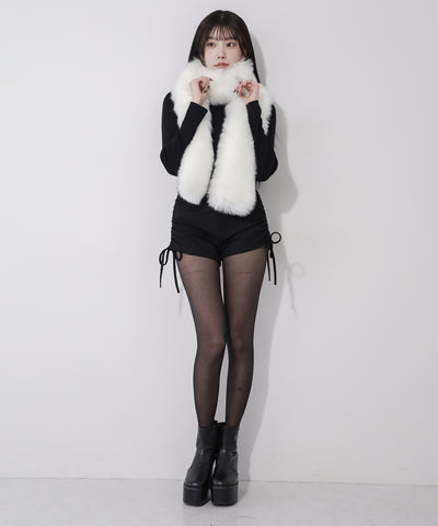 フェイクファーボリュームロングマフラー ／ fake fur volume long muffler