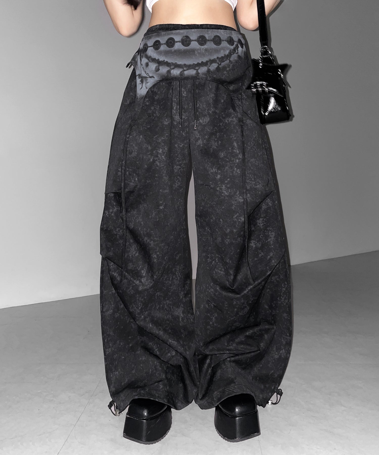 ガーターレイヤードヴィンテージタックワイドパンツ ／ garter layered vintage tack wide pants