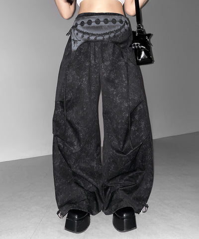 ガーターレイヤードヴィンテージタックワイドパンツ ／ garter layered vintage tack wide pants