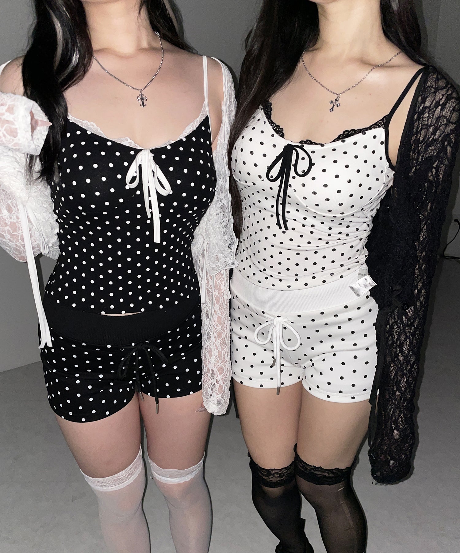 ドットレースリボンキャミソール ／ dot lace ribbon camiole