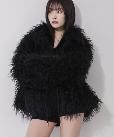 シャギーフェイクファーレディミドルコート ／ shaggy fake fur lady middle coat