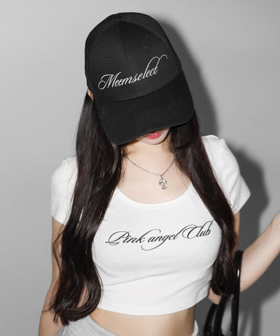 【 PINK ANGEL CLUB 】lettering LOGO embroidery CAP ／ レタリングロゴ刺繍キャップ