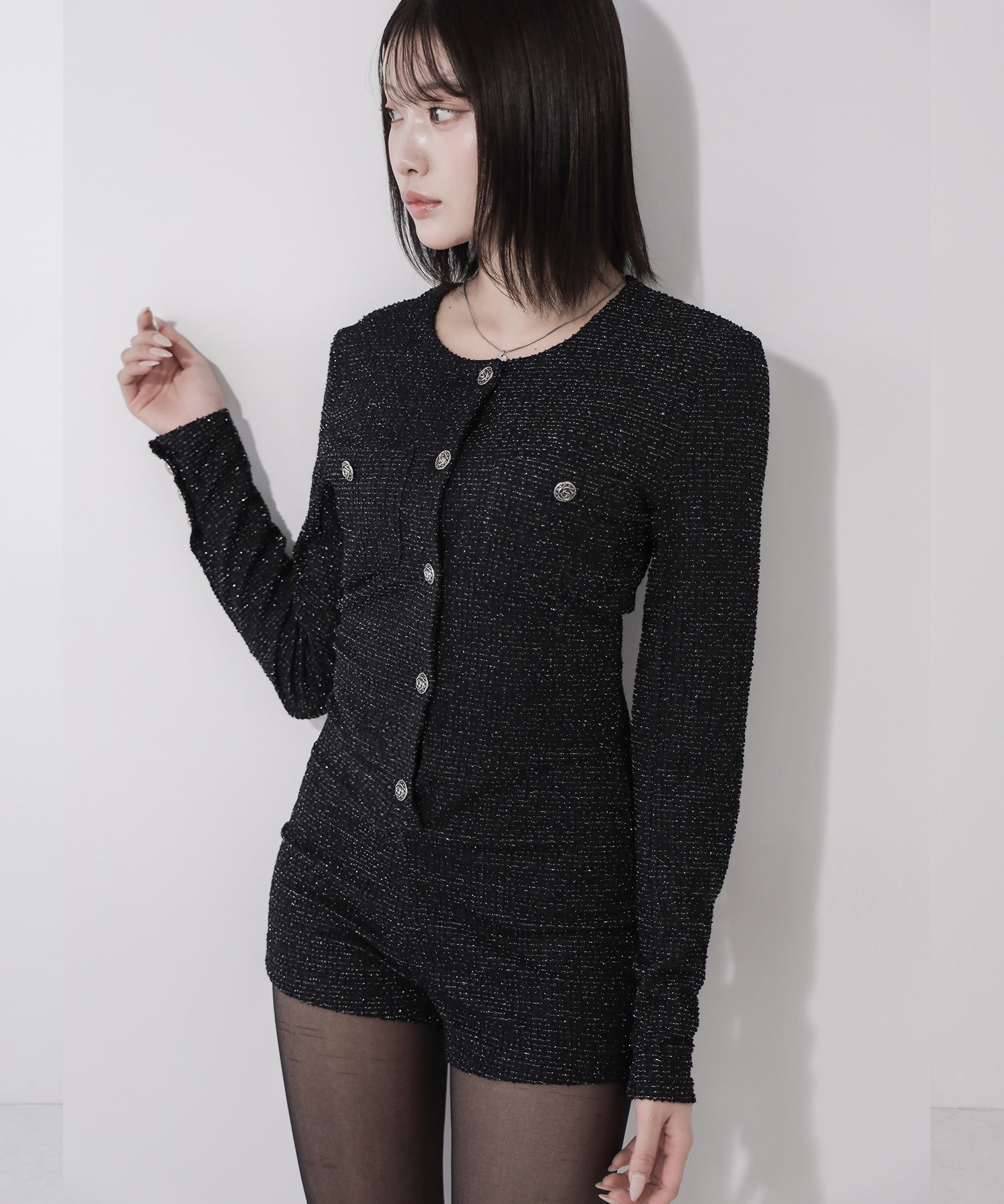 ブラックツイードレディミニオールインワン ／ black tweed lady mini allinone