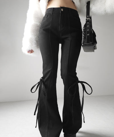ストラップリボンヴィンテージストレッチフレアデニム ／ strap ribbon vintage stretch flare denim