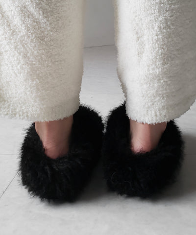 クリンクルフェイクファールームシューズ ／ crinkle fake fur room shoes