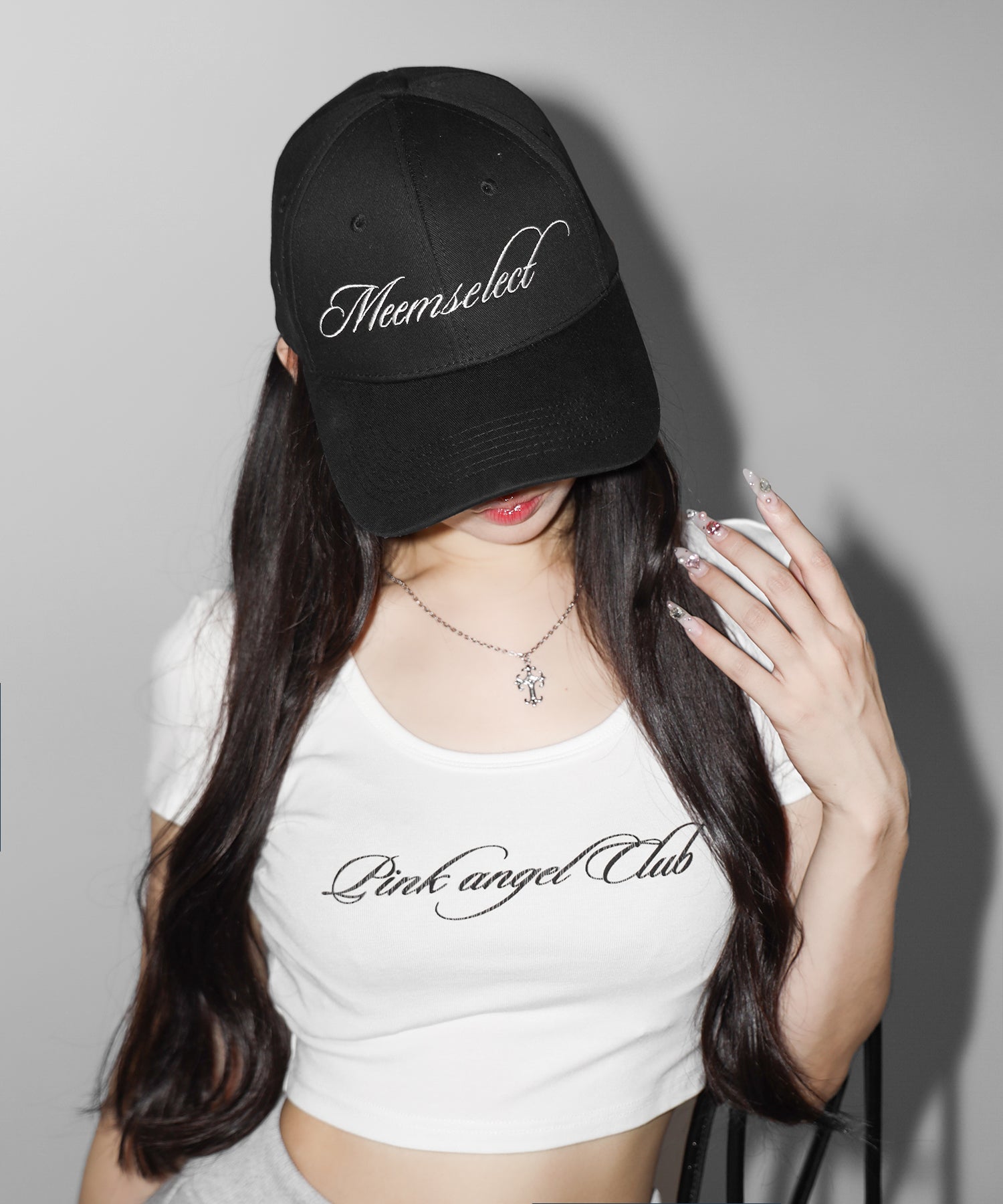 【 PINK ANGEL CLUB 】lettering LOGO embroidery CAP ／ レタリングロゴ刺繍キャップ