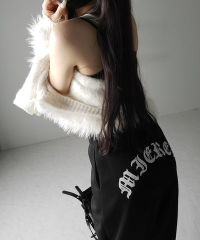 【 ２color 】グランジロゴレイヤードキャミソールトップス ／ grunge logo layered camisole tops