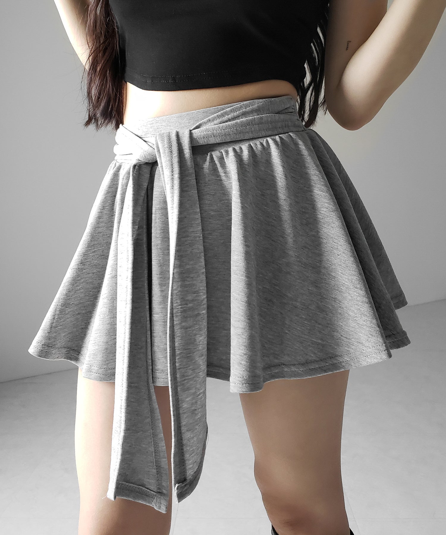 ラップレイヤードフレアミニスカパン ／ wrap layered flare mini skirt pants