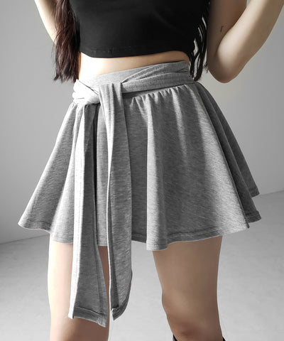 ラップレイヤードフレアミニスカパン ／ wrap layered flare mini skirt pants