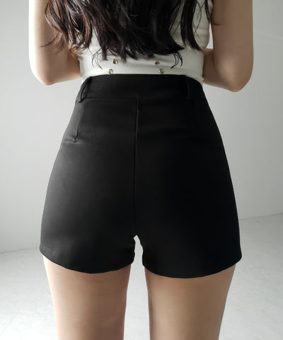 【 ２color ／４size 】ハイウエストタイトスパンショートパンツ ／ high waist tight span short pants