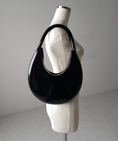 【 ２color 】 PVC ハーフムーンショルダーバッグ ／ PVC HALF MOON SHOULDER BAG