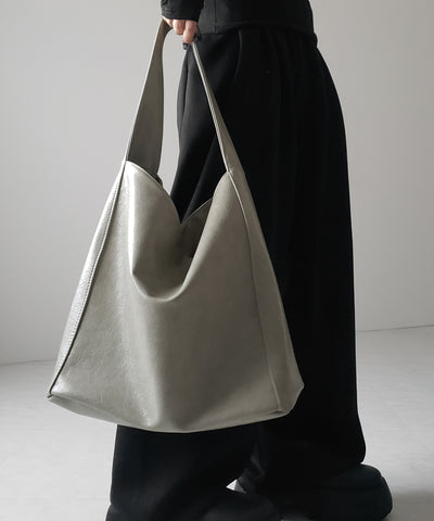 【 ２color ／ 大容量 】フェイクシボレザーワンハンドルショルダーバッグ ／ fake shibo leather onehandle shoulder bag