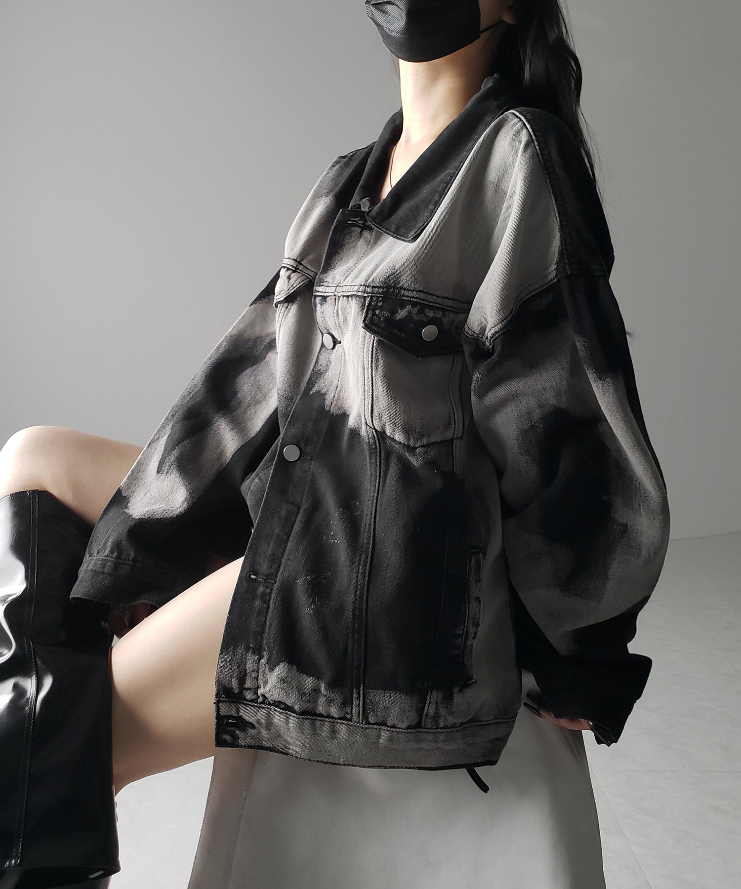 【 ３size 】タイダイブリーチヴィンテージオーバーデニムジャケット ／ tie dye bleach vintage over denim jacket