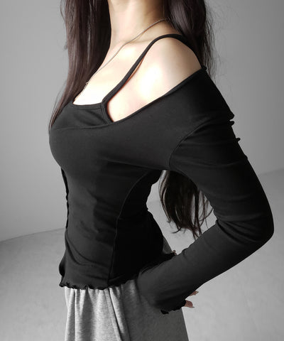 【 ２点セット 】レイヤードメロースリムカーディガン＆キャミソール SET ／ layered mellow slim cardigan & camisole SET
