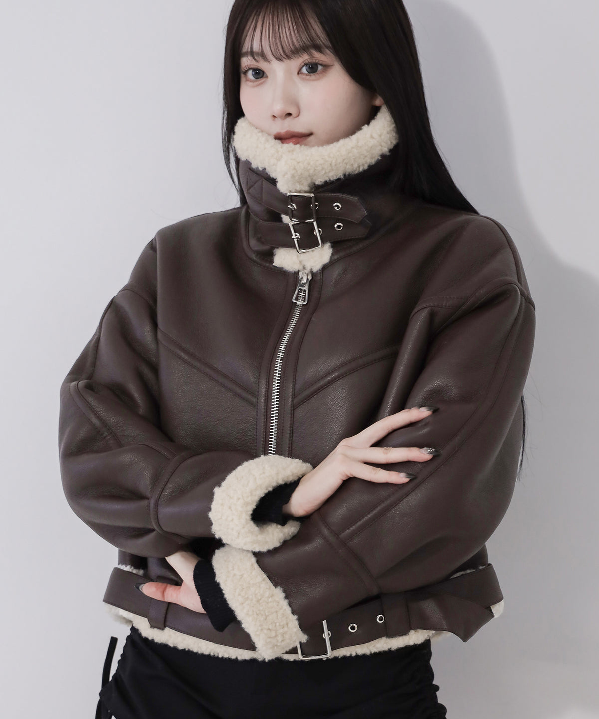 B-3ヴィンテージレザーボアムートンジャケット ／ B-3 vintage leather boa mouton jacket