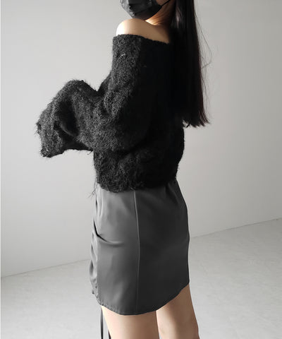 【 ２color 】マシュマロダメージショートニット ／ marshmallow damage short knit
