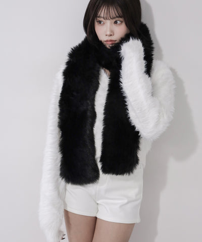 フェイクファーボリュームロングマフラー ／ fake fur volume long muffler