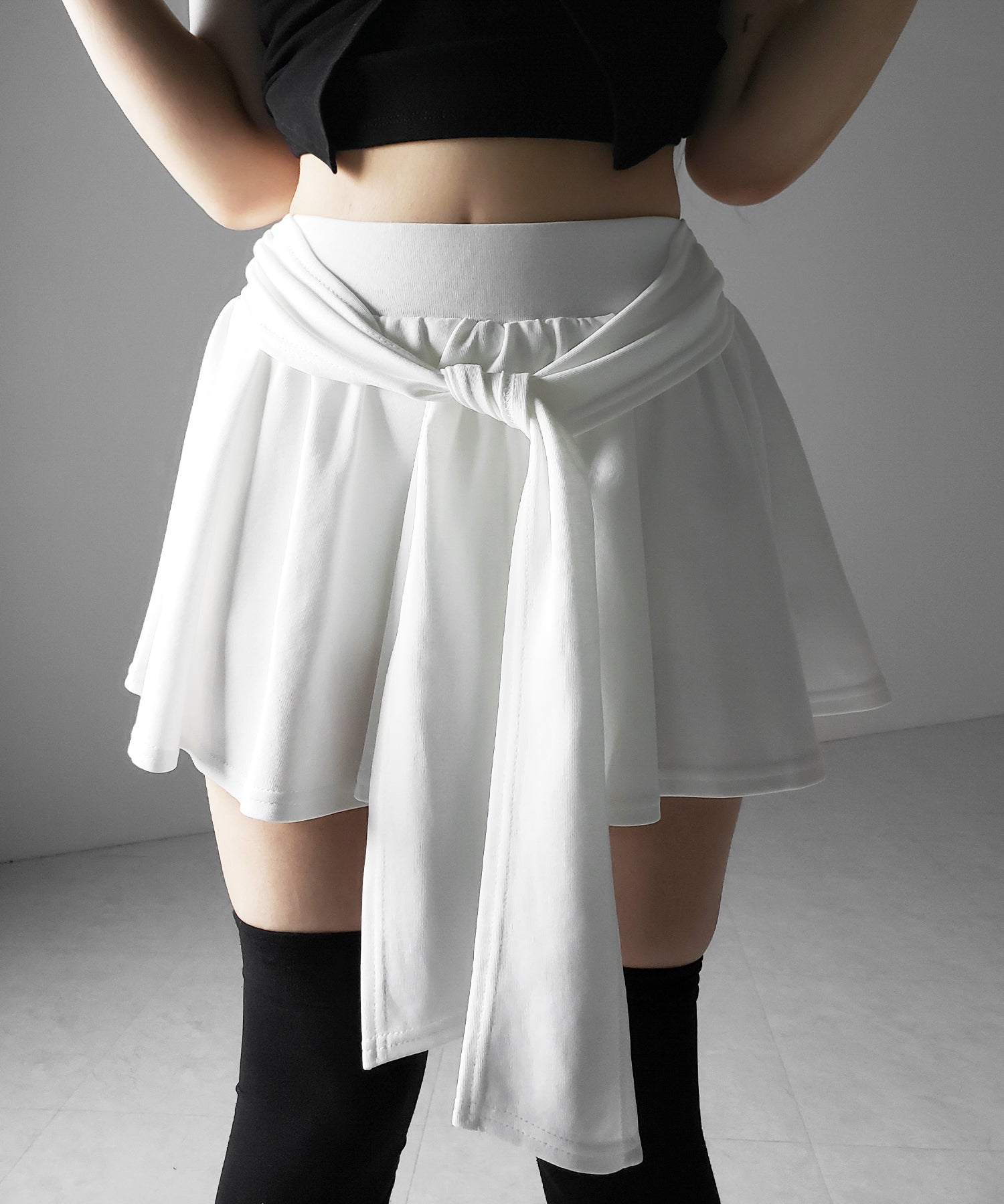 ラップレイヤードフレアミニスカパン ／ wrap layered flare mini skirt pants