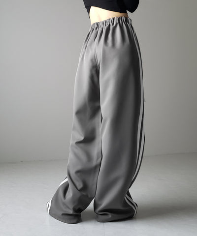【 ３size／３color 】２WAYドロストサイドラインルーズトラックワイドパンツ