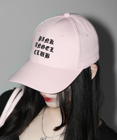 【 PINK ANGEL CLUB 】 GRUNGE LOGO embroidery CAP ／ グランジロゴ刺繍キャップ