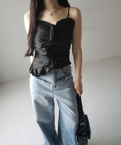 【 ２color 】オーガンジーボリュームフリルビスチェ ／ organdy volume Frill Bustier