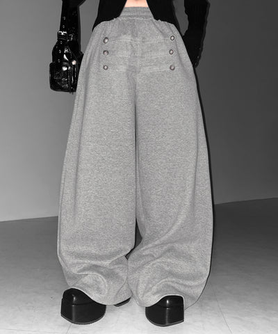 【 微起毛 】ナポレオンデザインボリュームワイドパンツ ／ napoleon design volume wide pants