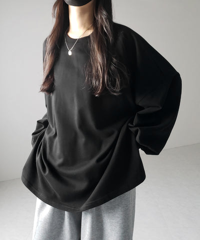 【 ３color 】ボリュームスリーブBIGスウェットロンＴ ／ big sweat long Tee