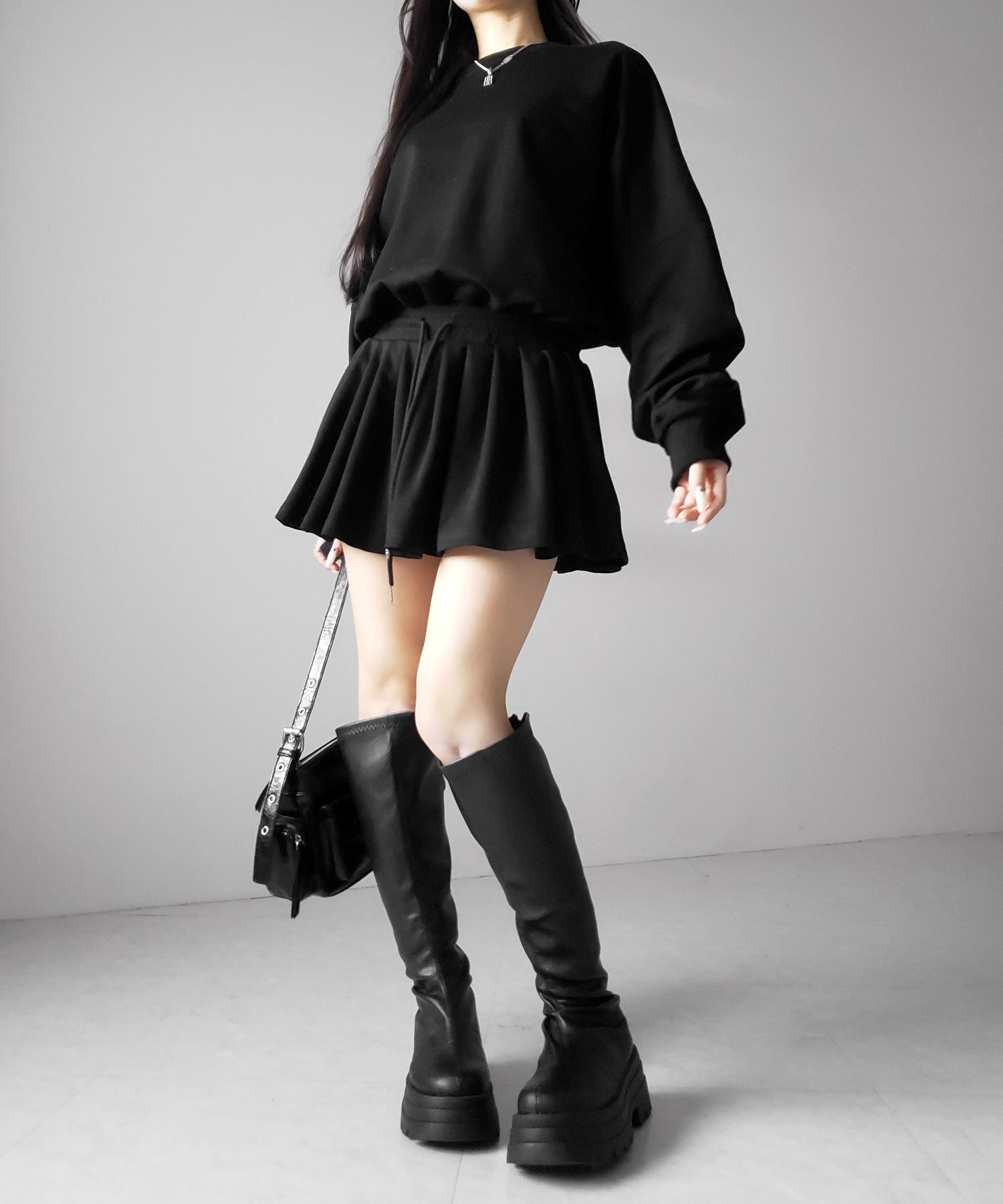 オーバースウェットフレアミニワンピース ／ over sweat flare mini onepiece