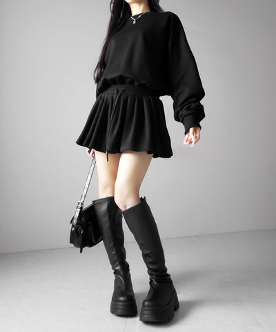 オーバースウェットフレアミニワンピース ／ over sweat flare mini onepiece