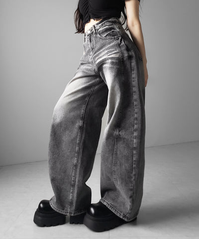 【 ３size 】ヴィンテージブラックウォッシュバルーンデニム ／ Vintage black wash balloon denim
