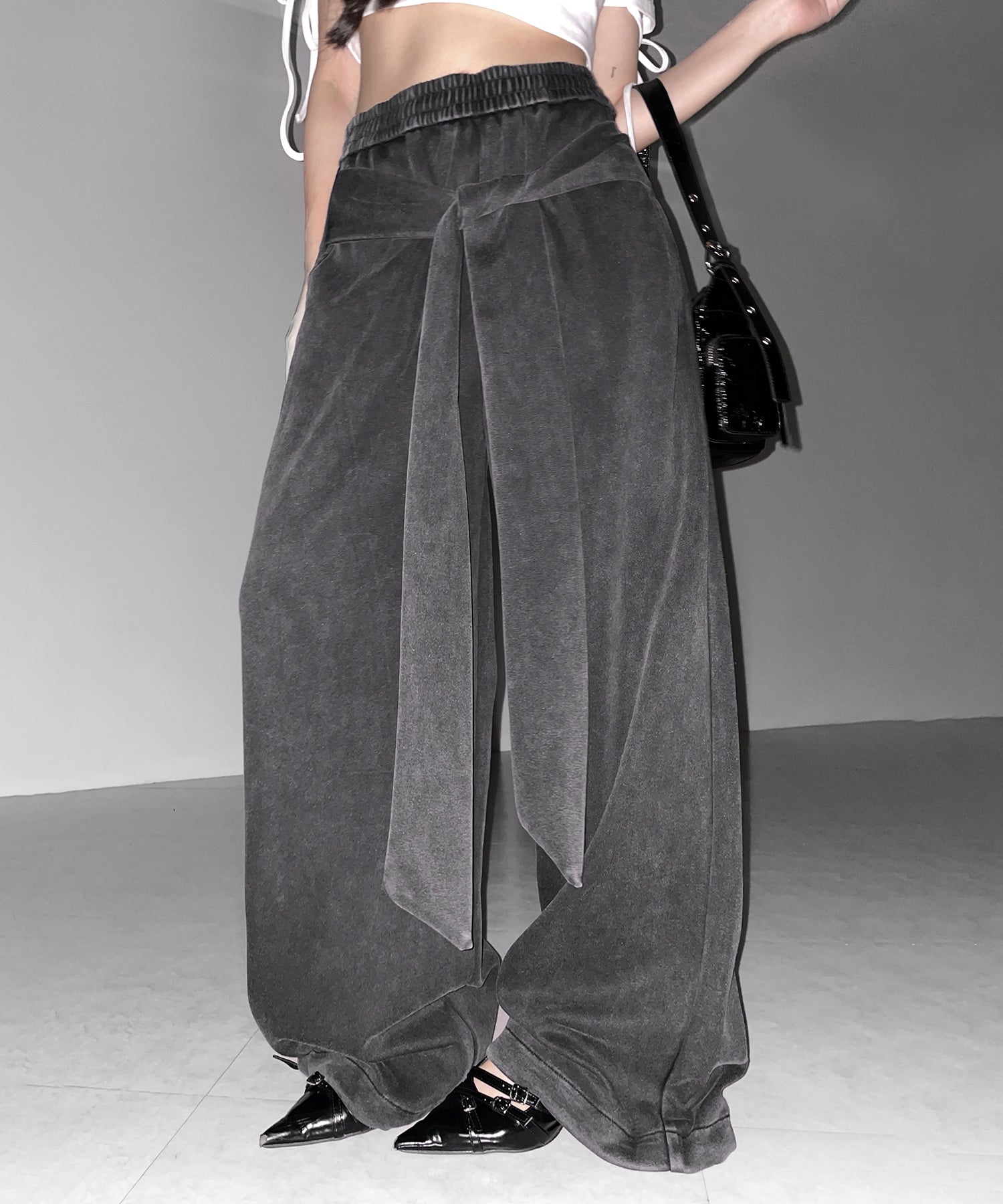 フェイクレイヤードピグメントスウェットワイドパンツ ／ fake layered pigment sweat wide pants