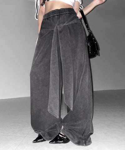 フェイクレイヤードピグメントスウェットワイドパンツ ／ fake layered pigment sweat wide pants