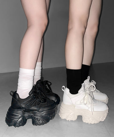 【 +10.5cm盛れ 】レースアップ厚底スニーカー ／ +10.5cm lace-up platform sneakers