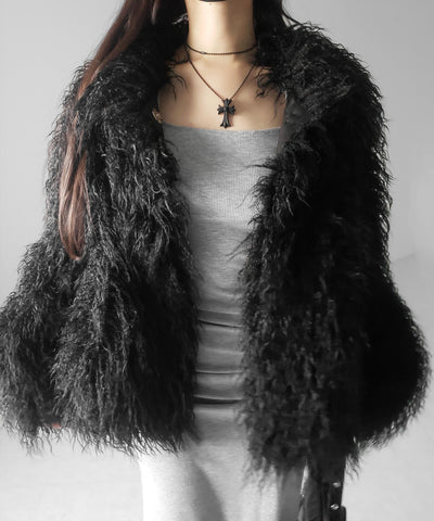 シャギーフェイクファーレディミドルコート ／ shaggy fake fur lady middle coat