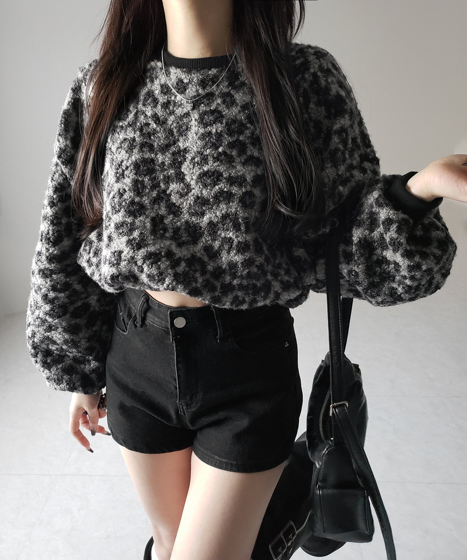 【 ２WAY 】レオパードショートボアプルオーバー ／ 2WAY reopard short boa pullover