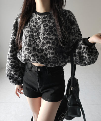【 ２WAY 】レオパードショートボアプルオーバー ／ 2WAY reopard short boa pullover