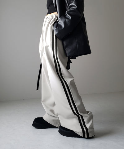 【 ３size／３color 】２WAYドロストサイドラインルーズトラックワイドパンツ
